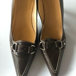 J. Crew Paige Leather shoe heel. Chestnut color size 8.5